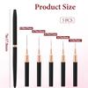 YIKOOLIN 5pcs Nail Art Liner Brush Set UV Gel Nail Brushes Kits French Stripe Line Painting Drawing Flower Pen Manicure Tool