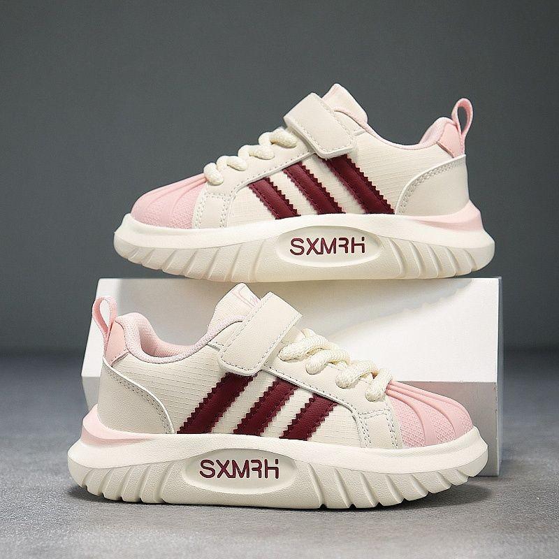 

Children s Single Shoes Spring and Autumn New Style Boys and Girls Soft Sole White Sneakers Sports Board Shoes Shell Toe Student Running Shoes 26Inner Length16.3cm розовый