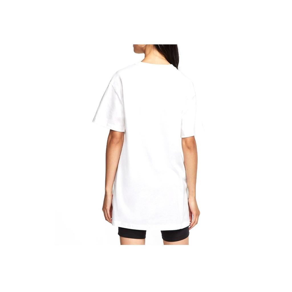 Nike Logo Print Lässiges Langarm Rundhalskleid Damenkleider Weiß CJ2242-100