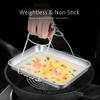 Certification 304 Stainless Steel Rectangle Plate Never Deform Baking Tray Main Course Seafood Food Container for Kitchen