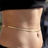 Women Vintage Double Layer Snake Bone Metal Waist Chain Fashion Dress Belt Body Jewelry