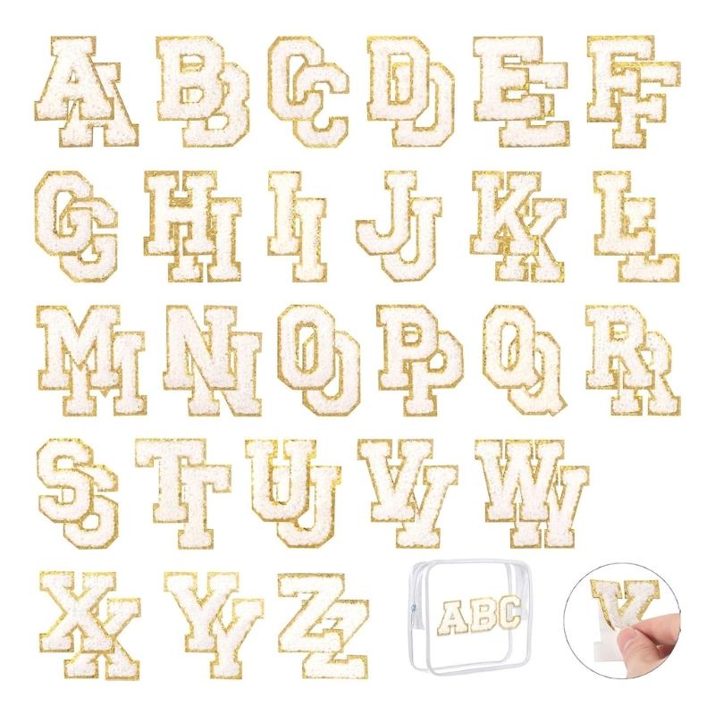 1 Set Letter Embroidered Patches A-Z Varsity Letter Sticker Letter Patches Repair Patches Sewing Patches for Clothes Bag
