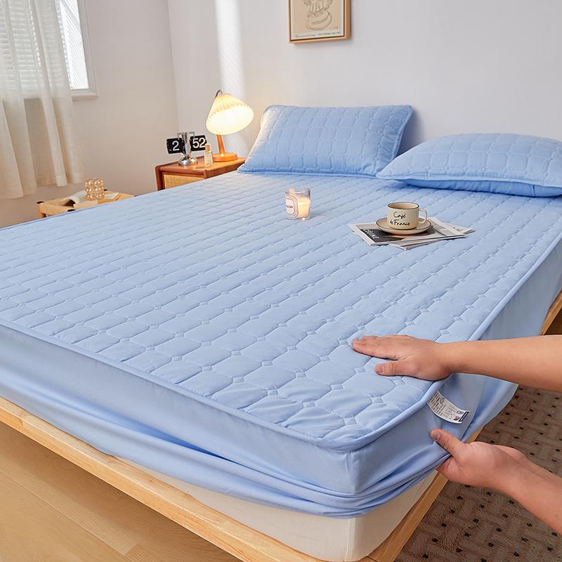 

Утолщенная ламинированная хлопковая простыня с регулируемой посадкой 160x200, защитный чехол для матраса с квилтингом, пыленепроницаемый, сплошной цвет 90x190x30cm