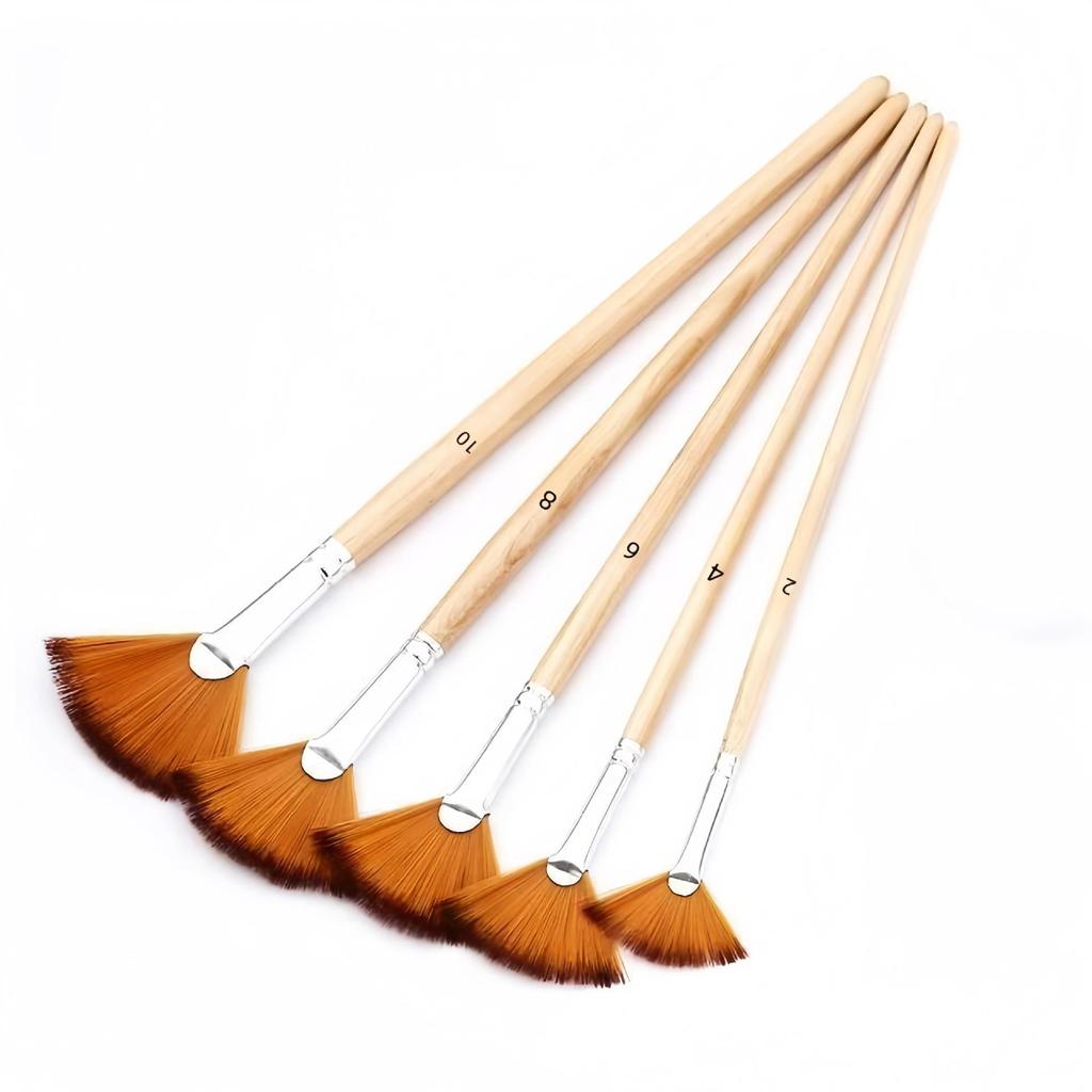 32-Piece Wooden Handle Art Brush Set: Nylon Bristles for Watercolor and Oil Painting