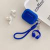 Solid Color Soft Case for Apple Airpods 1 2 3 4 Pro 2 3 Wireless Earphone Cover Wrist Strap Cute Headphone Pendant Charging Box