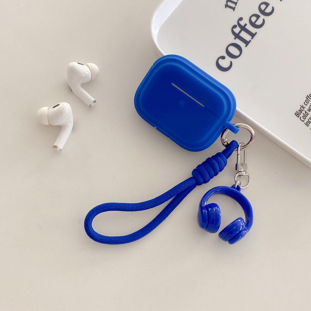 Solid Color Soft Case for Apple Airpods 1 2 3 4 Pro 2 3 Wireless Earphone Cover Wrist Strap Cute Headphone Pendant Charging Box