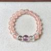 Women Stone Bracelet Imitation Icy Clear Pink Quartz Amethyst Transfer Bead Wrist Chain Love Luck Attracting Crystal Jewelry
