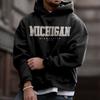 Herren Lockerer Vintage Michigan American Casual Kapuzen-Sport-Sweatshirt