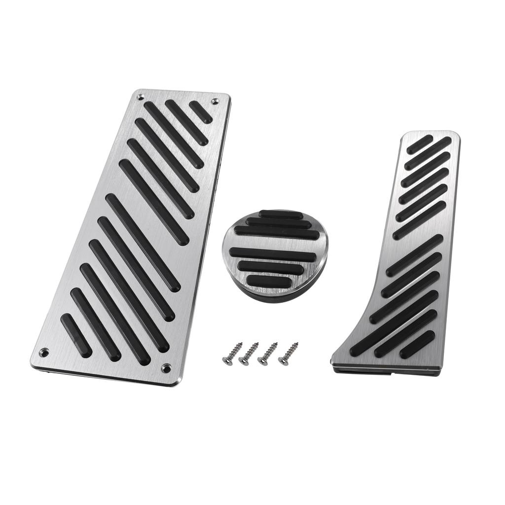 Motoforti Gas Accelerator Brake Footrest Pedal Pad Covers for Smart ForTwo Metal Black Silver 1 Set Mercedes-Benz 2009-2014, Tone,