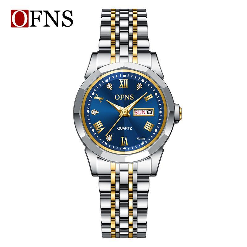 OFNS Couple s Luxury Waterproof Luminous Calendar Roman Quartz Wristwatch