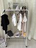 Susire Clothes Rack Large Indoor Clothes Drying Pipe Clothes with Double 80cm Wide - Stylish, Sturdy, Capacity, Rack, 2-Tier Hanger, Rack, Casters,