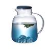 Snow Mountain Blue Gradient Glass Water Pitcher Set