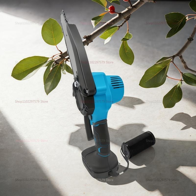 6 Inch Brushless Cordless Electric Chain Saw Portable Tree Branch Cutting Tool 21V Battery Woodworking Garden Logger(No Battery)