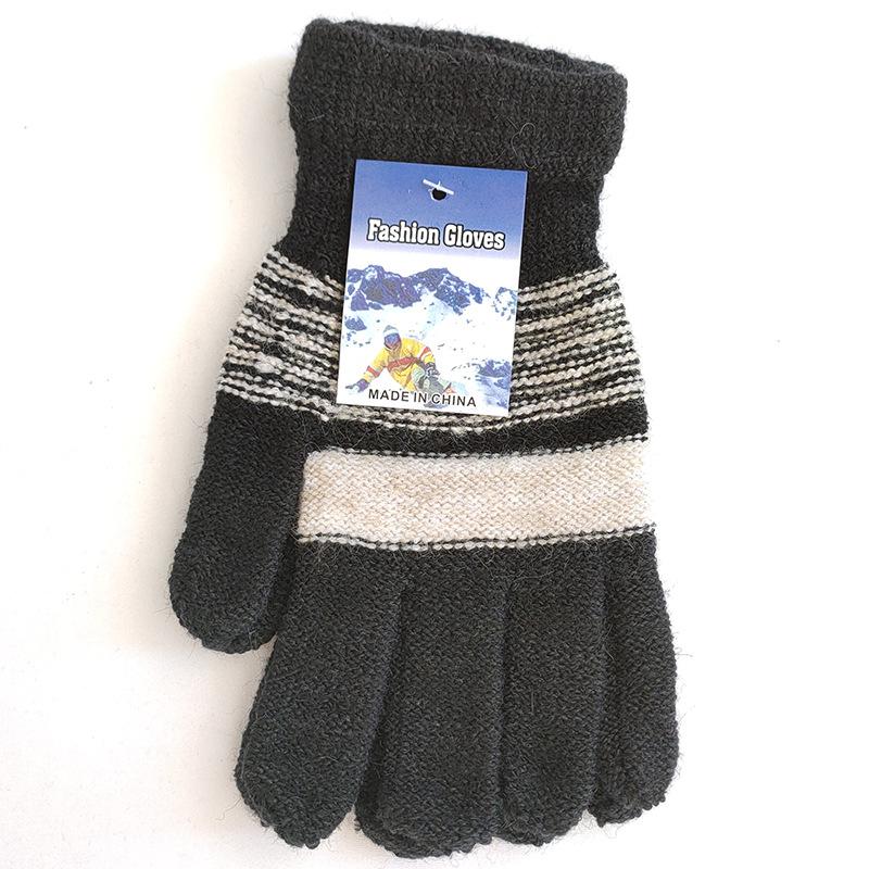 New autumn and winter mohair men's full-finger gloves student full-finger thermal gloves drive DNU model