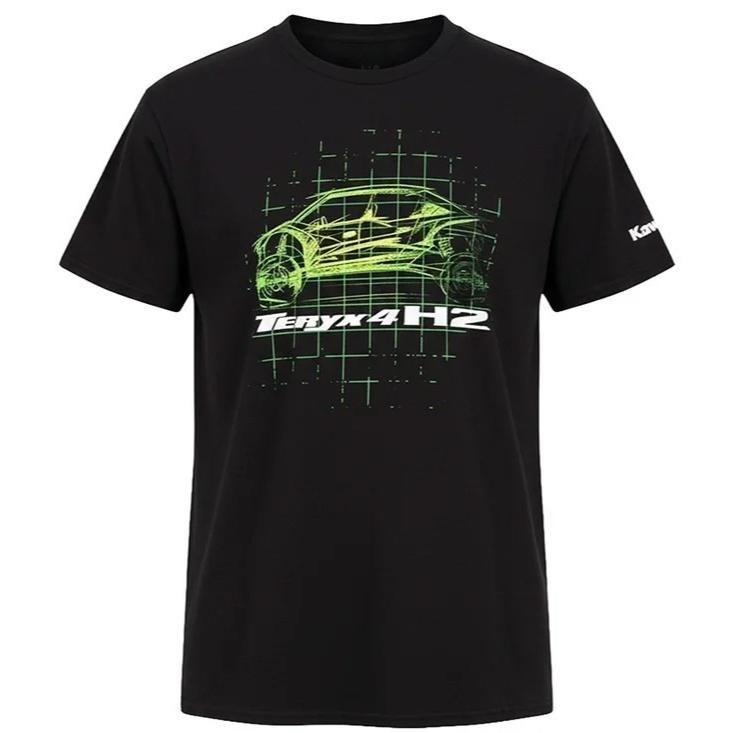 

Kawasaki Teryx4 H2 Printed Cotton T-shirt 2026 Summer Men s and Women s Harajuku Clothing Fashion Casual Motorcycle T-shirt 4XL