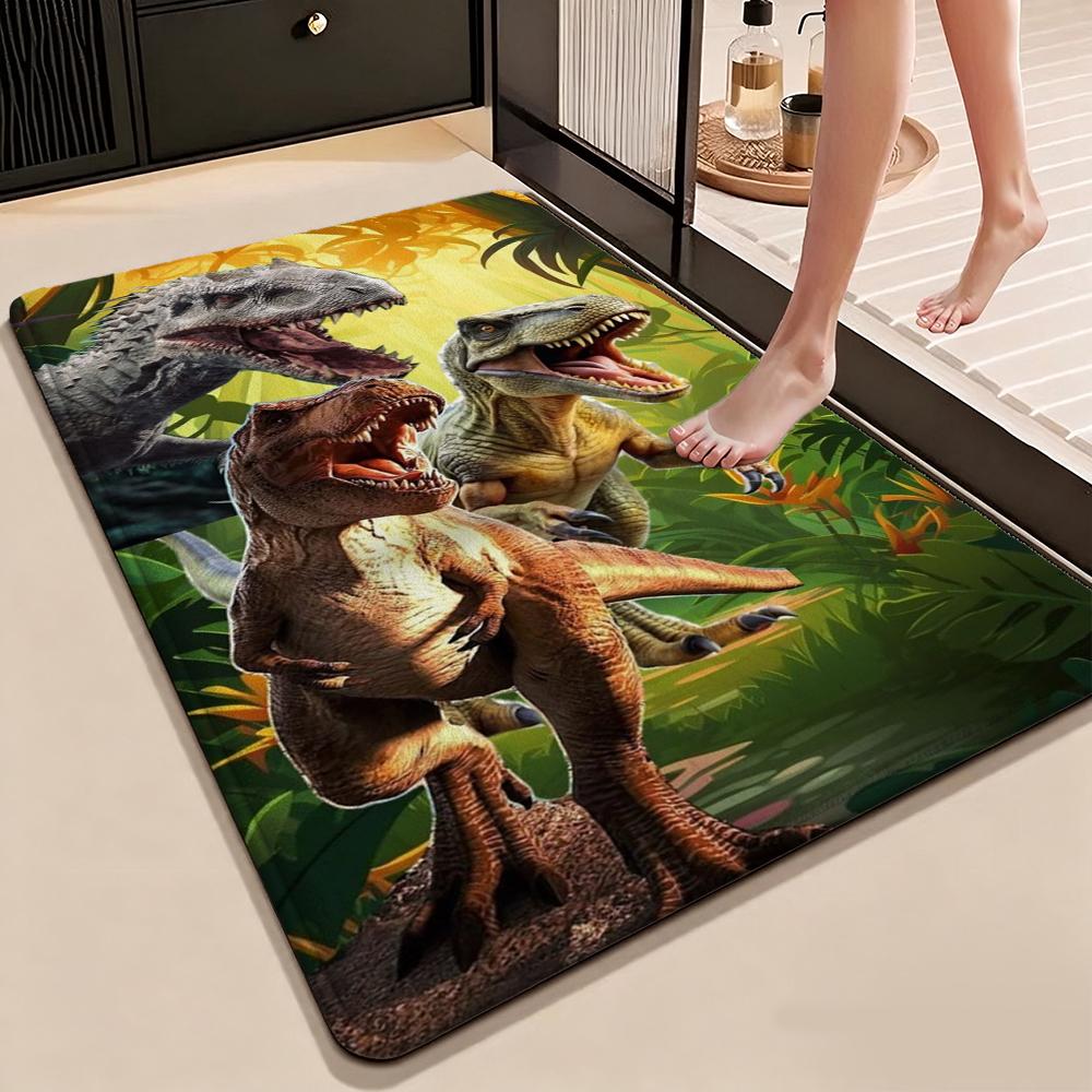 Dinosaurs Jungle Patterned Rug Soft Nonslip Carpet For Kids Bedroom Play Area Home Decor Memorial Gift