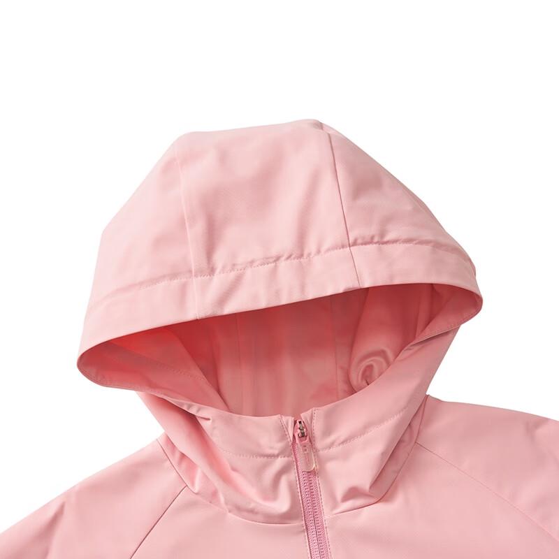 ERKE Girls' Hooded Thickened Zipper Windbreaker Jacket