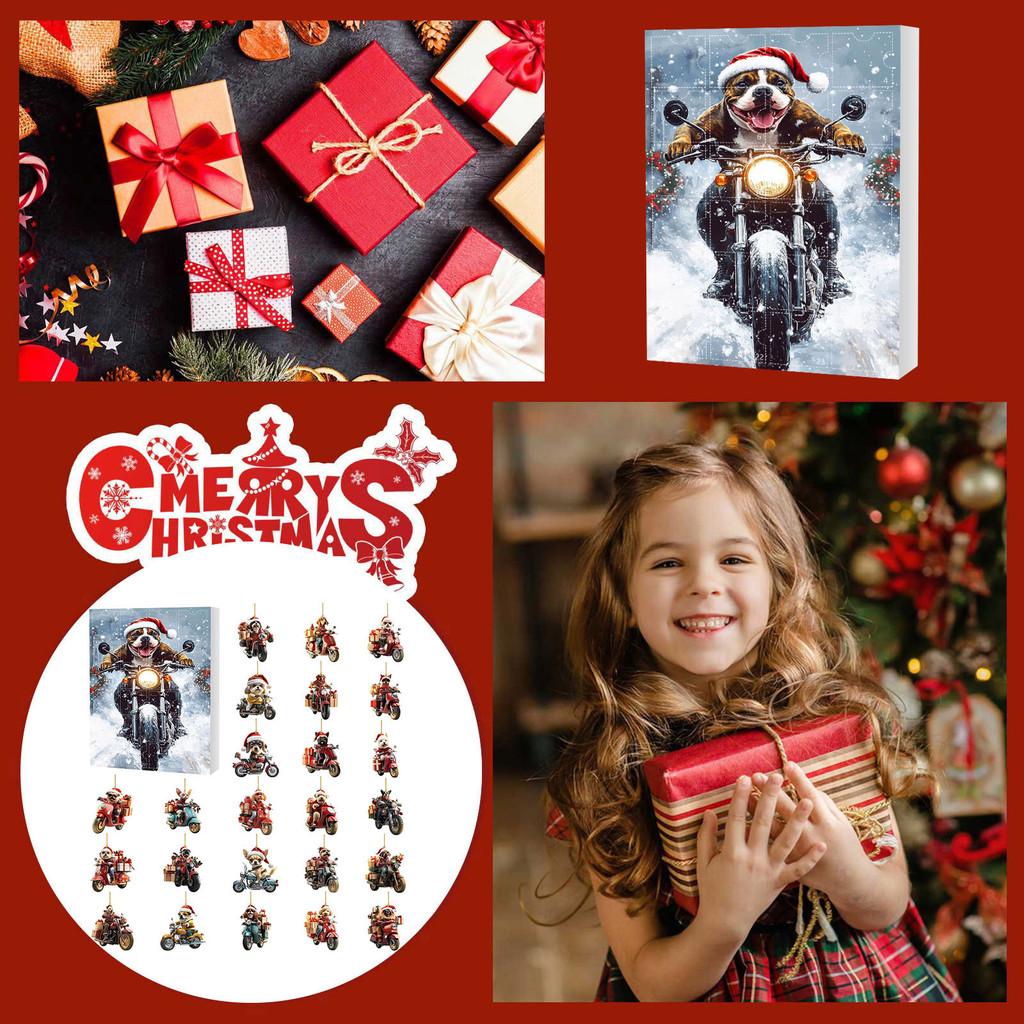Christmas Dog Advent Calendar With Acrylic Elements And 24 Decor Pieces For Seasonal Gift Giving