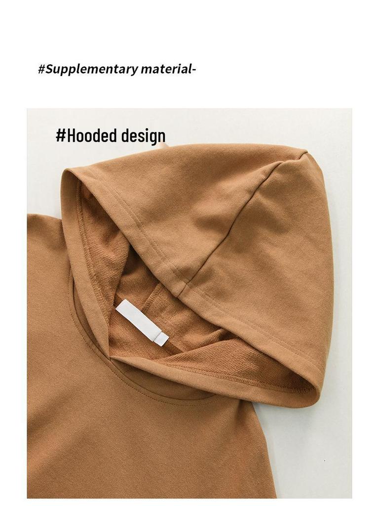 2024 Autumn/Winter Women's American Streetwear Pure Cotton Cropped Sweatshirt