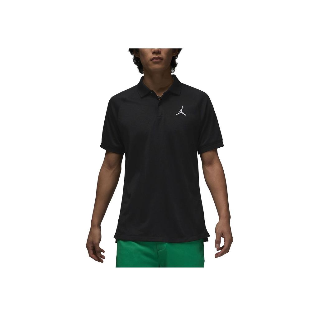 Jordan Pure Color Logo Embroidery Short Sleeve Polo Shirt Men Tops Black DZ0541-010