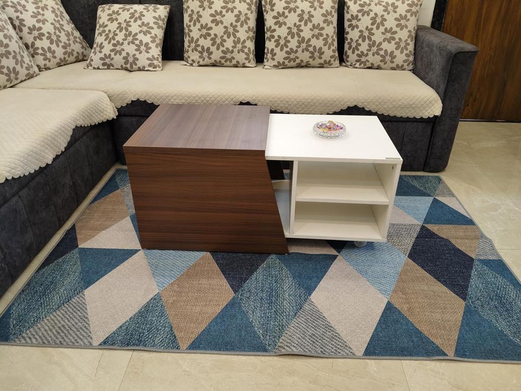 Home 3 X 5 Feet 3D Jet Multi Printed Carpet Rug Runner and Carpets for Bedroom/Living Area/(Crystals, 5' X 3' (Rectangular)