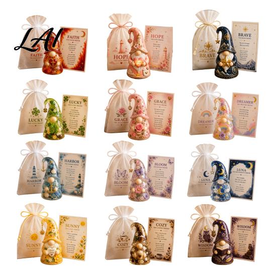 Gnom-Ornament Emotionale Stützfigur mit Karte und Aufmunterungsgeschenk für Sie Mullbeutel Positive Energie Frauen Dekoration