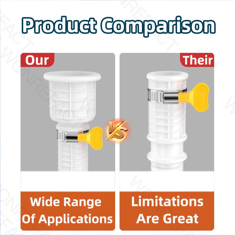 White Air Conditioning Drain Pipe Cuttable Corrugated Drainpipe Universal Dehumidifier Drain Hose With Cut Connect Clamp