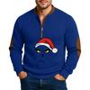 Christmas Men's Outdoor Zipper Long Sleeved Casual Top Sweatshirt