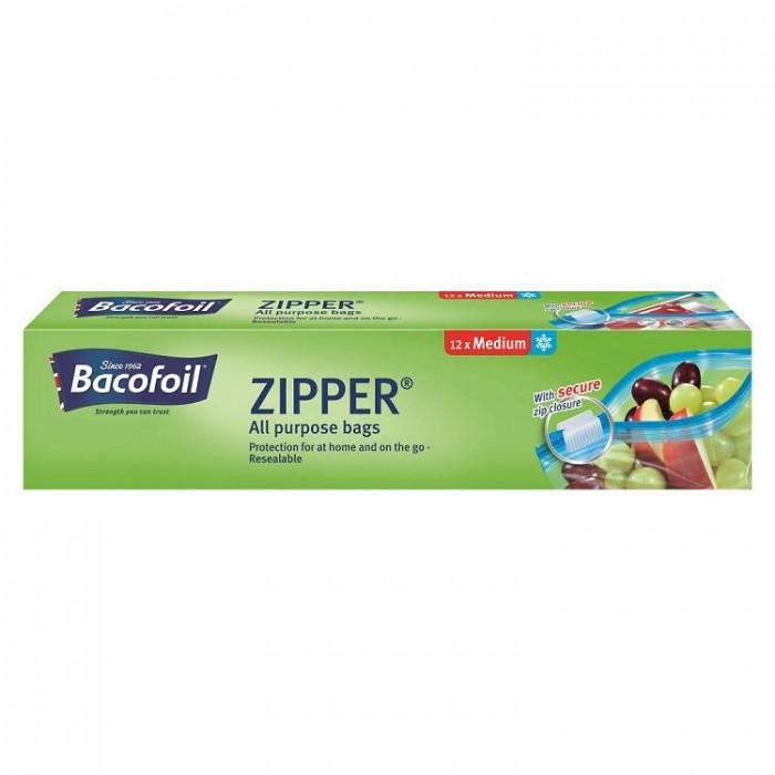 Bacofoil Zipové univerzální sáčky na potraviny a do mrazničky Střední 27 x 24 cm 3 l 12 ks
