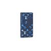 Summer Watercolor Tie-Dye Brazza Grain Leather Wallet Regular Men Wallet Blue M80465