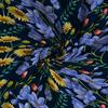 1 loose-fitting short-sleeved T-shirt with blue floral and sunflower prints and pockets