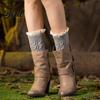 Calf Covers for Winter Socks Trim Knitted Pair Lace Boots 1 Thick Keep Warm Over-the-Knee