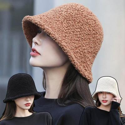 Renlevy Fischerhut Fleece Minimalistische Wintermütze für Damen