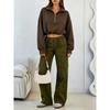 Women S Half Zip Long Sleeve Cropped Sweatshirt With Drawstring Y2k Style