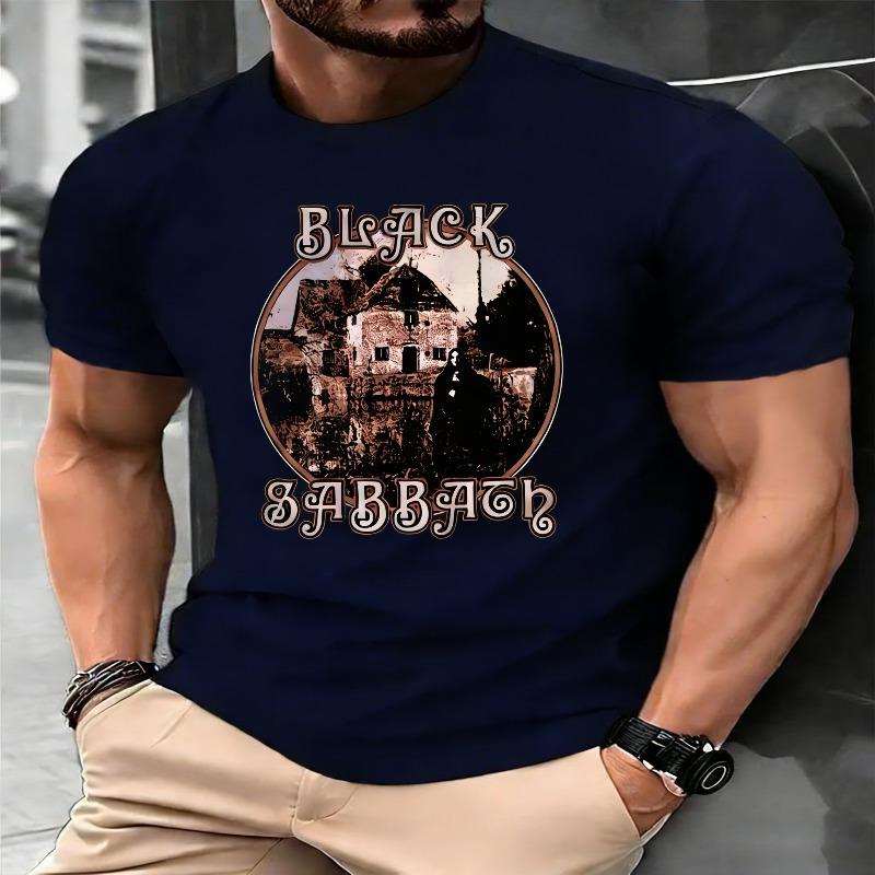 Maglietta Grafica Vintage Uomo Black Sabbath Paranoid Album Art Forbidden Seventh Star Design Stampa Retro Marrone Dorato Top Magliette