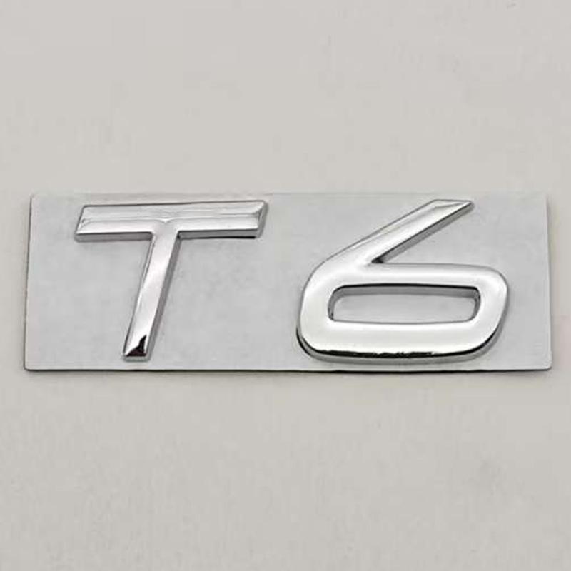 3D Metal Emblem for Car T5 T6 AWD Logo Rear Trunk Adhesive for Volvo S90 S60 V90 V60 XC90 XC60 T6 T5 AWD Accessories