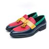 Men's loafers large size new casual leather shoes fashion color matching one-pedal lazy shoes men's fringed shoes