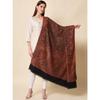 Pashmoda- Women's Faux Pashmina Jamawar Shawl, Wrap (SIZE: 40X80 Inches) (Black)