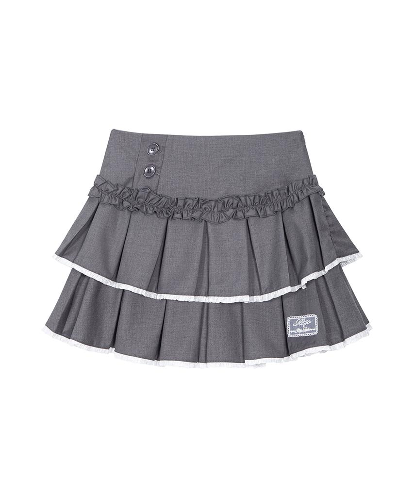 Iligo Dolly Pleated Mini Skirt Charcoal