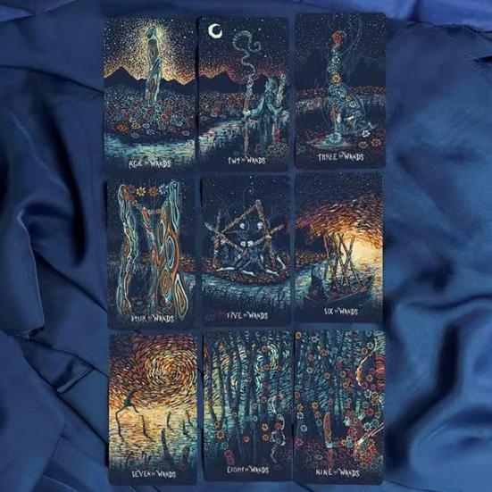 1/2 Sets Lenticular Tarot Card Deck Guidebook Holographic 79 Tarot Cards with Dynamic Vision Spiritual Pagan Past Present Future Divination Tool