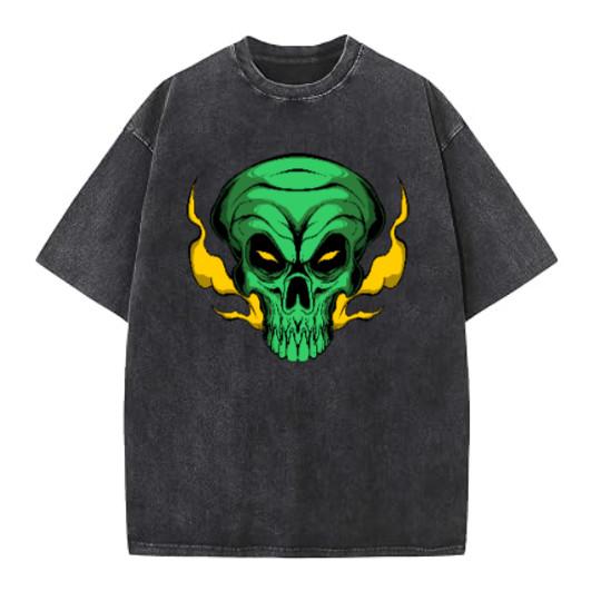 Illustration Graphics Vintage Washed T-Shirt Oversized Unisex Streetwear P6-148