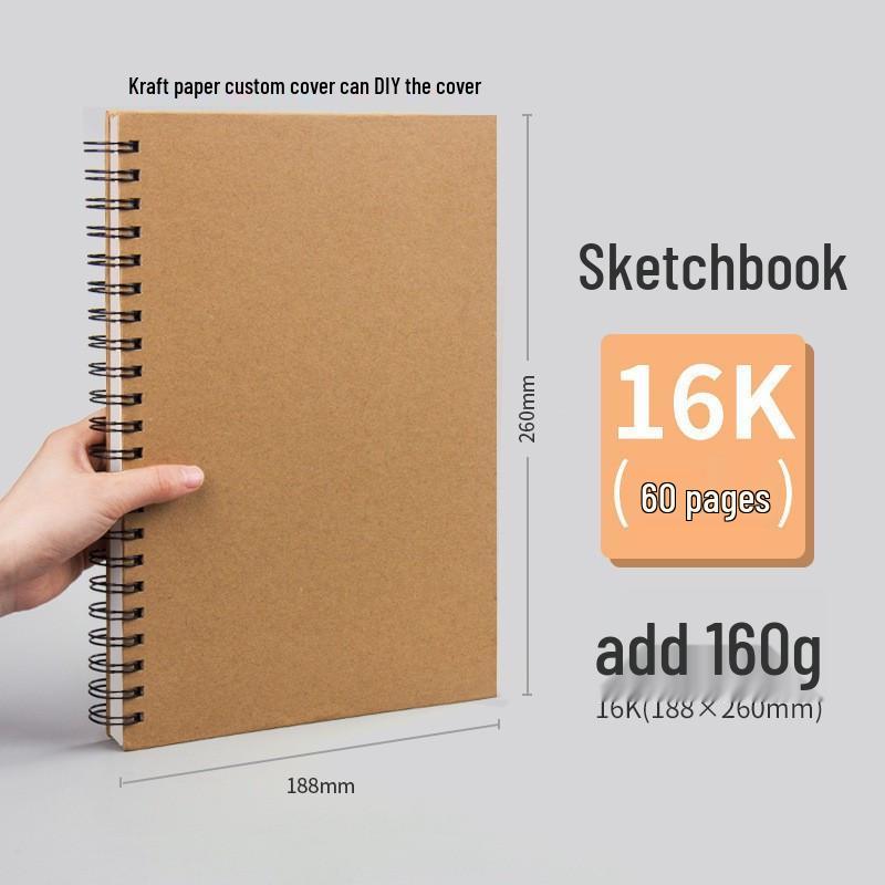 Compact Thickened Hardcover Spiral Sketchbook for Art & Primary Students, 32k Quick Sketch Drawing Book.