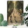 Paris Roubaix Cycling Race Vintage Metal Sign 2D Flat Tinplate Wall Art Retro Bicycle Decor for Living Room Bedroom Kitchen Hall