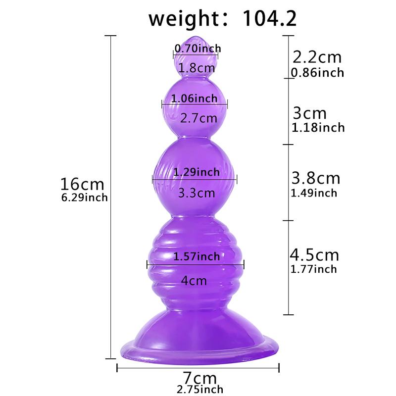 Female Size S/M/L Pull Beads Butthole And Vaginal Use Multicolor Healthy Soft Gel Suction Cup For Women Big Dick Sex Toys