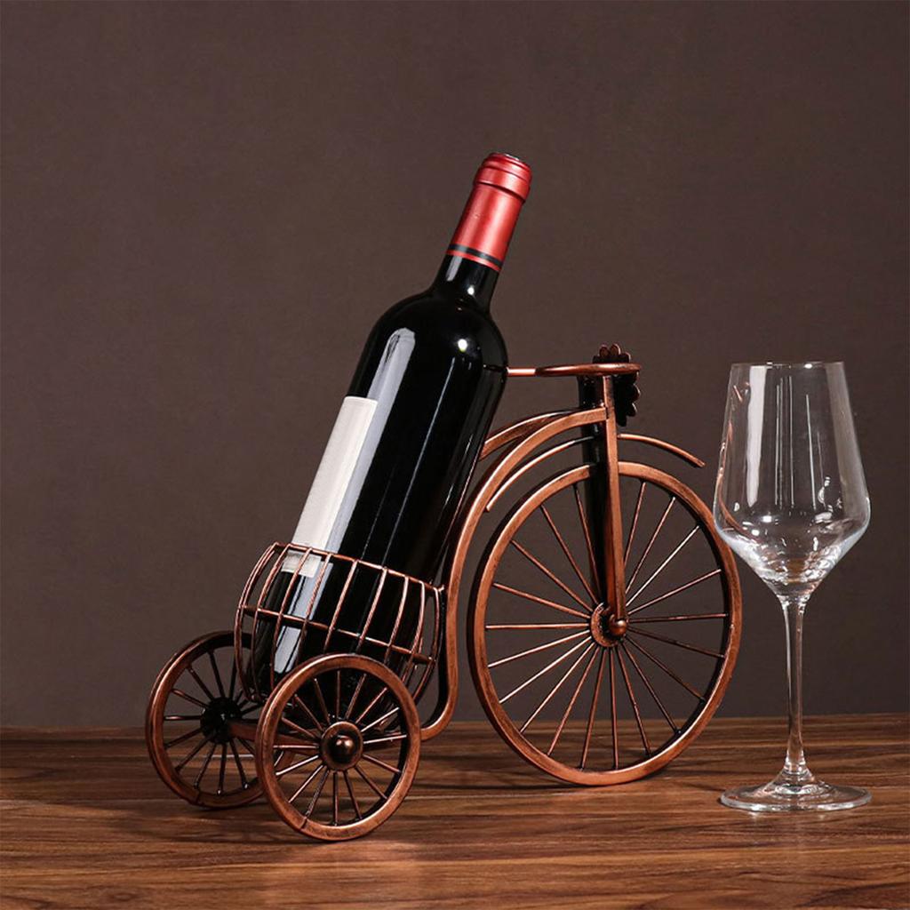 Creative Wine Bottle Holder Wine Rack for Single Bottle Three-wheeled Car Shaped Wine Organizer Stand Countertop Dis