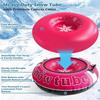 43inch Inflatable Snow Tube Rose Red Cold Proof Thickened PVC Inflatable Snow Sled with 2 Handles for Winter Outdoor