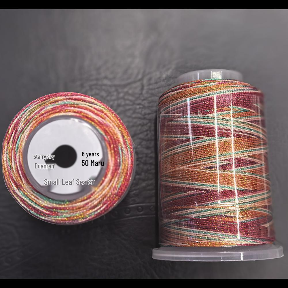 Starry Sky Gradient Yarn: 6-Strand Purple Illusion Tassel for DIY Bracelet & Handmade Weaving Accessories.