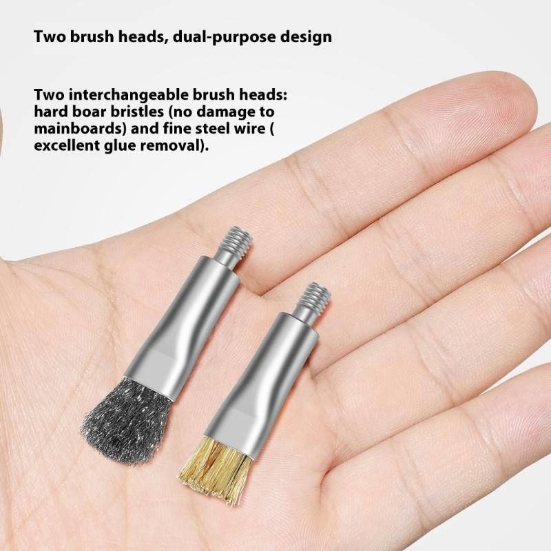 Reinforced Wire Brush Set with Anti Static Handle Professional Mobile Oxidation Removal Tool for Circuit Board Repair