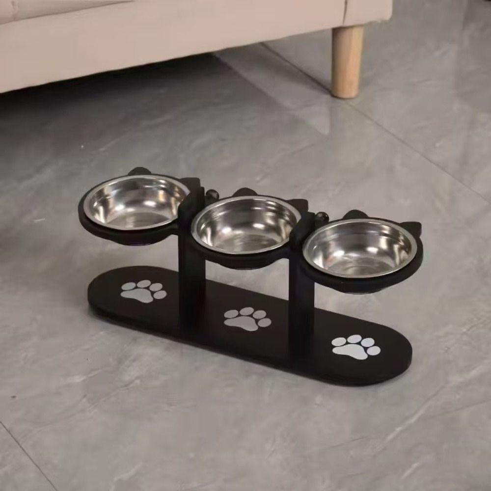 Stainless Steel Pet Food Feeder 3 in 1 Pet Water Bowl Elevated Cat Dog Bowl  Pet Treats