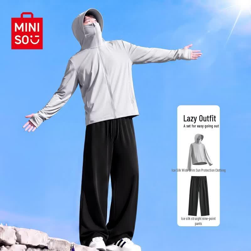 

MINISO Men s Cooling Ice Silk Sun Protection Two-Piece Set L